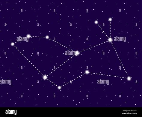 Lepus constellation. Starry night sky. Cluster of stars and galaxies ...