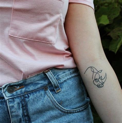 Rhino Outline Tattoo