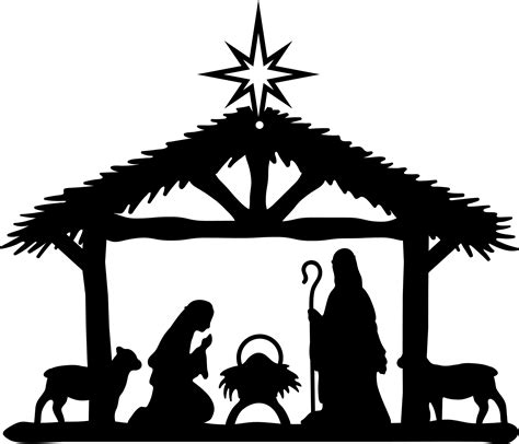 Free Printable Nativity Scene Silhouette - Printable Templates