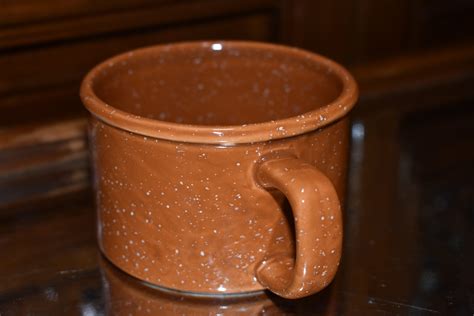 STARBUCKS Burnt Orange Brown Short Speckled Coffee Tea Mug Cup ...