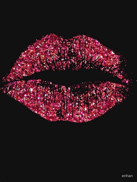 "Stylish Red Glitter Lips" T-shirt for Sale by enhan | Redbubble | lips ...