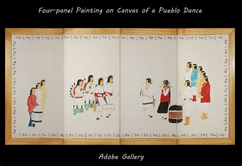 Native American Pueblo Ceremonial Painting 25632 - Adobe Gallery, Santa Fe