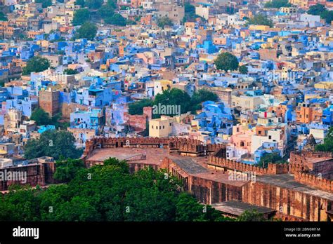 Aerial view of Jodhpur Blue City. Jodphur, Rajasthan, India Stock Photo ...