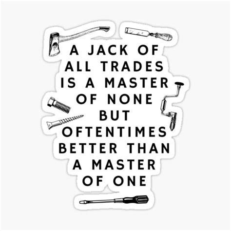 "Jack of All Trades" Sticker for Sale by l8yofthelake | Redbubble