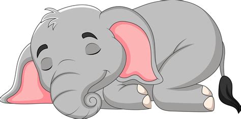 Cartoon baby elephant sleeping 8387572 Vector Art at Vecteezy