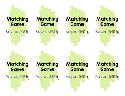 Responsibility Matching Game | Made By Teachers