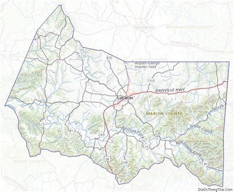 Map of Marion County, Kentucky - Thong Thai Real