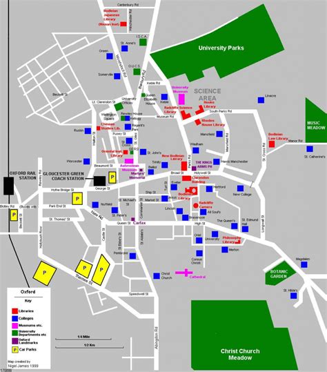 Oxford Maps - Top Tourist Attractions - Free, Printable City Street Map ...