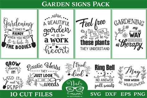 Garden Signs Pack 10 Gardening Sarcastic Quotes Funny Svg | Etsy Canada