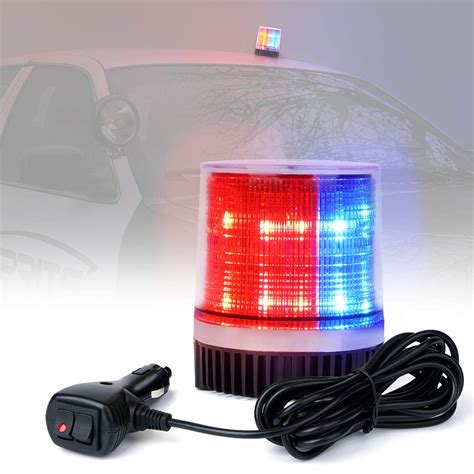 Buy Xprite Red & Blue LED Rooftop Beacon Strobe Light Magnetic Base ...