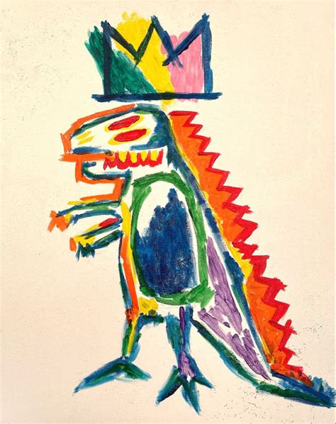 Basquiat Dinosaur | Basquiat art, Etsy canvas, Acrylic art