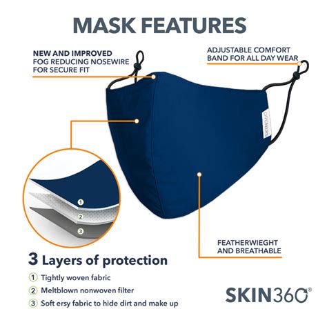 6-Pack Premium Adjustable Reusable Cloth Face Mask - ML - skin360masks