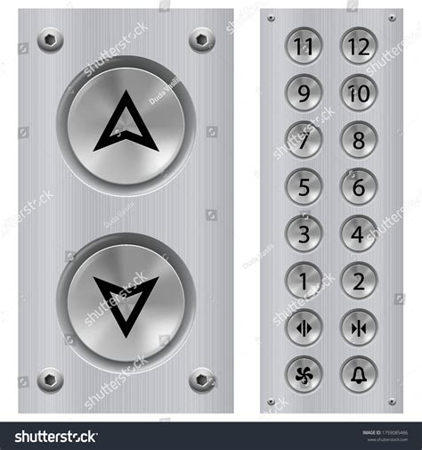 Elevator Buttons Panel Call Buttons Building Stock Vector (Royalty Free ...