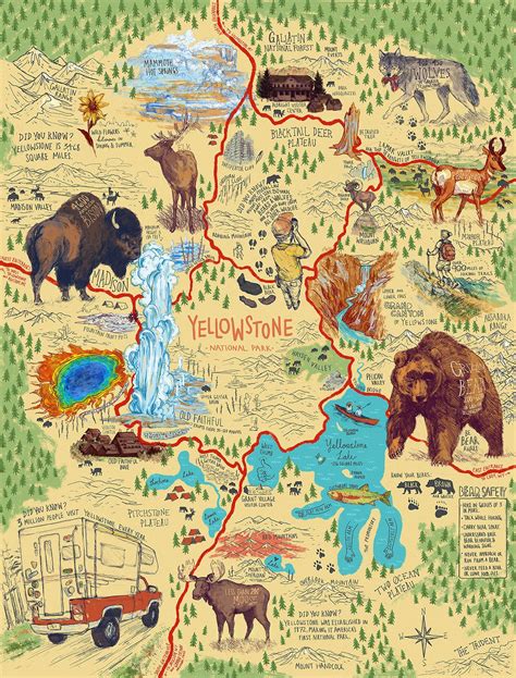 Yellowstone National Park East Entrance Map - London Top Attractions Map