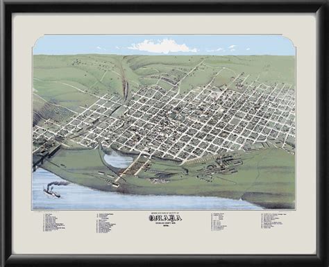 Omaha NE 1876 Restored Map | Vintage City Maps