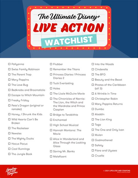 Top Disney Live Action Movies: The Ultimate Watchlist - Lipgloss and ...