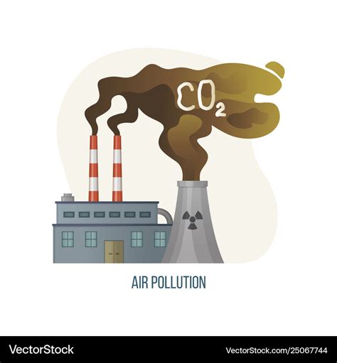 Air pollution with co2 gas emissions factory smog Vector Image