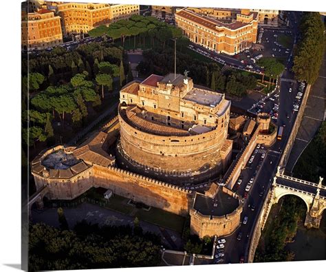 Italy, Rome, Aerial of Castel Sant'Angelo Wall Art, Canvas Prints ...