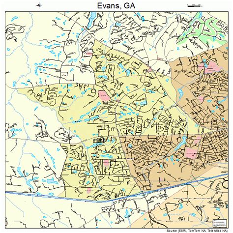 Evans Georgia Street Map 1328044