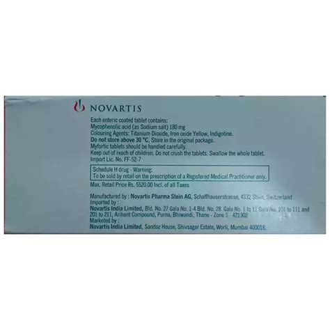 Myfortic: Uses, Price, Dosage, Side Effects, Substitute, Buy Online