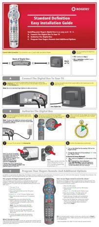 Rogers Standard Definition Easy Installation | Manualzz