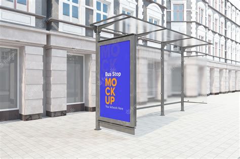 Premium PSD | Bus stop billboard sign mockup