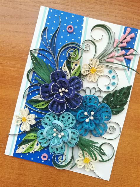 Quilling card Birthday quilled card Quilled flower | Etsy