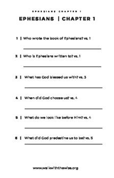 Ephesians Study Guide by Walk with the Wise | TPT