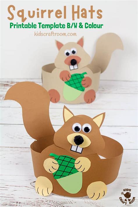 Printable Squirrel Hat Craft - Kids Craft Room