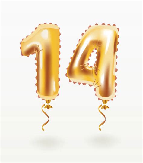 Gold Number 14 Balloon Stock Photos, Pictures & Royalty-Free Images ...