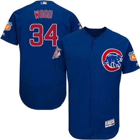 Men's Majestic Chicago Cubs #34 Kerry Wood Royal Blue Alternate Flex ...