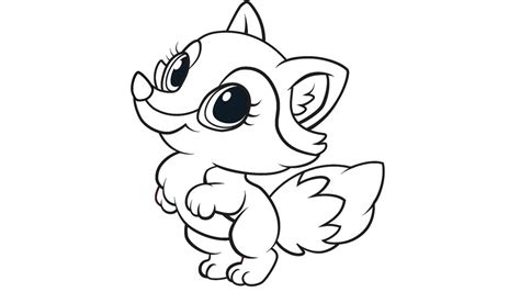 Cute Fox Coloring Pages Baby Fox - 273+ SVG Design FIle