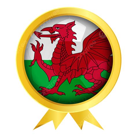 Wales Flag In Golden Badge World Cup 2022, Flag, World Cup 2022 ...