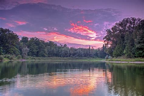 Colourful Sunset at Monora Park Stock Photo - Image of tree, clouds ...