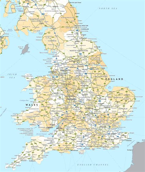 Road Map Of England - Zip Code Map