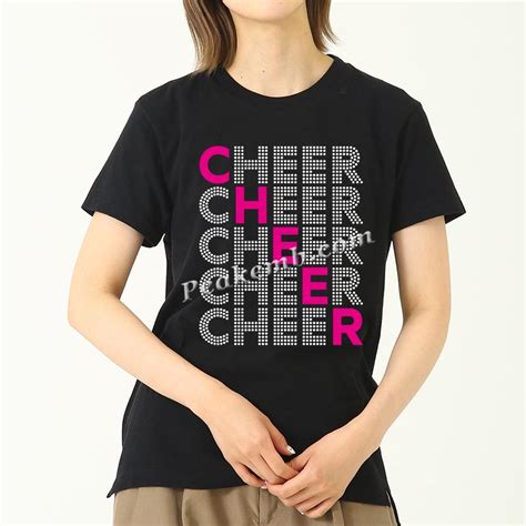 cheer custom rhinestone transfers for t shirts - PEAKEMB