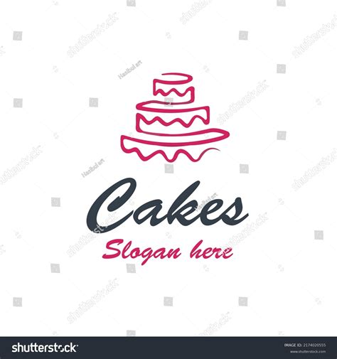 Beautiful Minimalist Cake Line Art Logo Stock Vector (Royalty Free ...