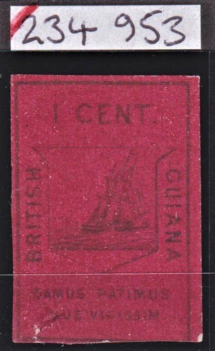 British Guiana 1852 - 1 c. black/magenta - no reserve price - Catawiki