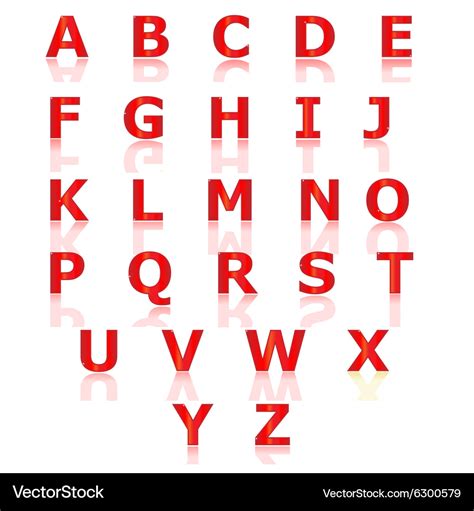 Red alphabet set a to z Royalty Free Vector Image