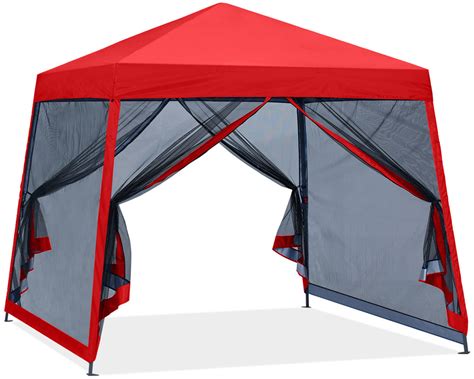 ABCCANOPY Outdoor Slant 10x10/12x12 Camping Canopy Tent With Mesh Wall ...