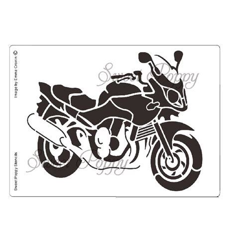 Sweet Poppy Stencil: Motorbike - Sweet Poppy Stencils Trade Shop