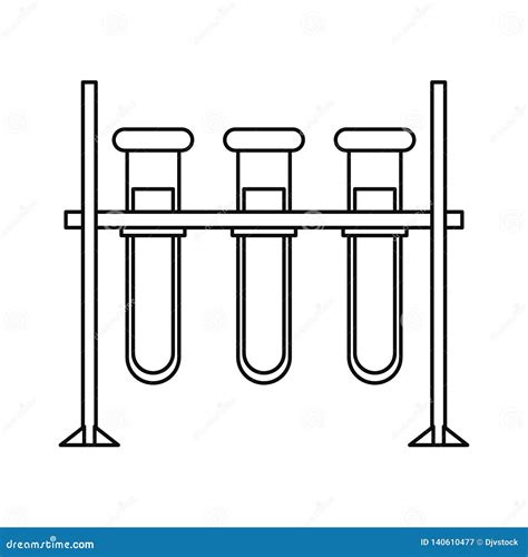 Laboratory Rack With Glass Test Tubes. Special Equipment For Analysis ...