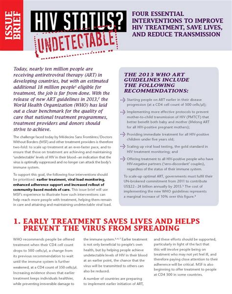 HIV status? Undetectable | Médecins Sans Frontières Access Campaign