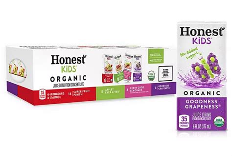 Honest Kids Organic Fruit Juice Drink Boxes, Variety Pack , 40 x 6 oz ...