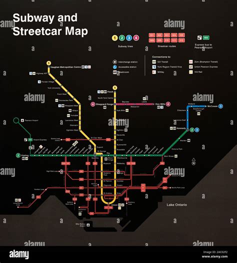 Carte du métro de Toronto carte de tramways Photo Stock - Alamy