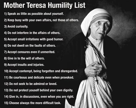 Frankie Foto » Mother Teresa’s Humility List