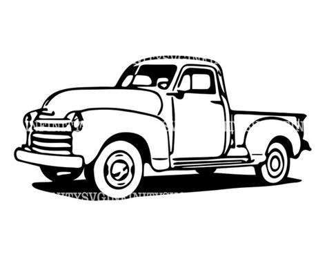 Pickup SVG Vintage Truck SVG Dodge Truck Silhouette Chevy - Etsy