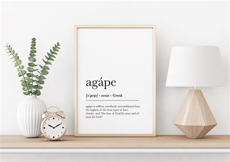 Agape Definition Greek Decor Greek Poster Greece Home | Etsy