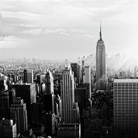 Nyc Skyline.black And White by Lisa-blue