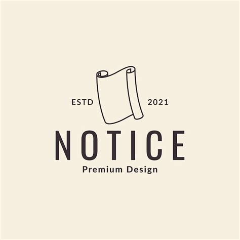 Premium Vector | Line hipster paper notice logo design vector graphic ...